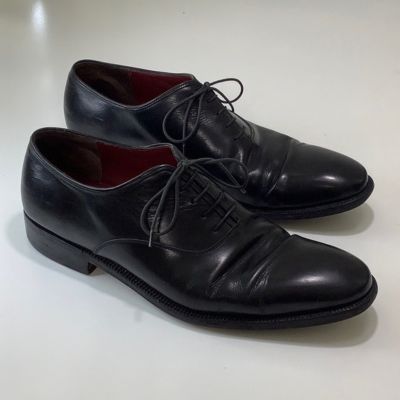 Salvatore Ferragamo black Italian leather lace up Oxfords size 9.5 D EUC - Picture 3 of 16